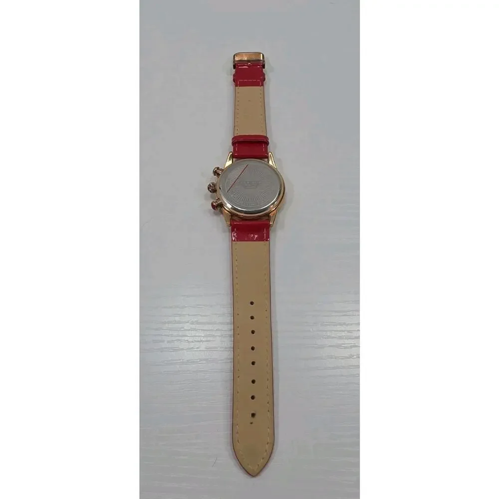 Women's Akribos XXIV AK556RD Quartz Crystal Bezel Watch Red Band New Battery 270